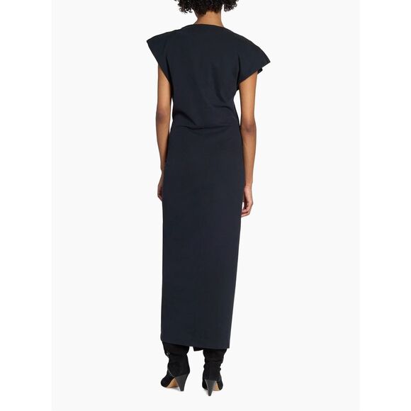 Isabel Marant Nadela Ruched Slit Cotton Maxi Dress Size FR38/US6 $490 - Picture 3 of 14